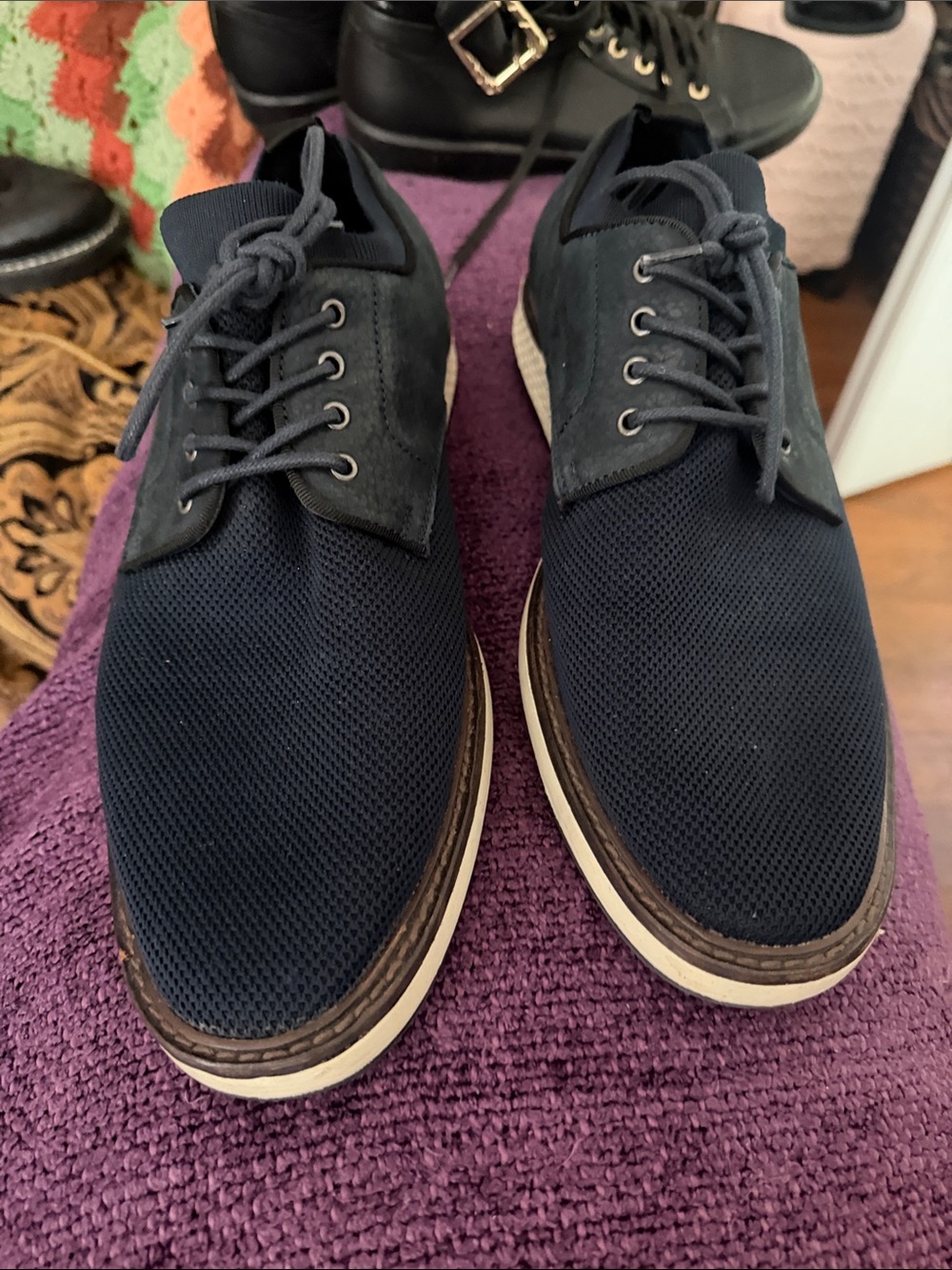 Vince Camuto Navy Men's Casual Lace-Up Shoes